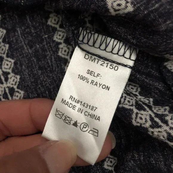 Fab’ Rik long sleeve cold shoulder tie waist blouse top Bell Sleeve Size Large - Picture 6 of 10